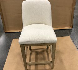 Open Box: Layton Upholstered Counter Stool 25.5&quot; - Performance Boucle Oatmeal, Seadrift