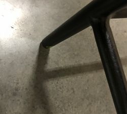 Open Box: Maison Leather Counter Height Stool, 25" - Nubuck Caramel, Antique Bronze Leg