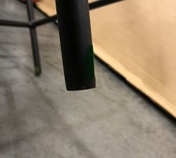 Open Box: Maison Leather Counter Height Stool, 25" - Nubuck Caramel, Antique Bronze Leg