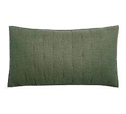 Open Box: European Flax Linen Waffle Quilted Sham, King, Set of 2 - Cypress