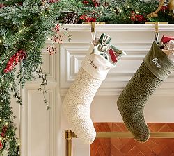 Floral Quilted Velvet Stocking