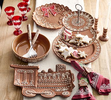 Gingerbread Stoneware Serveware Collection | Pottery Barn