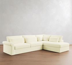 Westwood Roll Arm Deep Seat Slipcovered Return Bumper Sectional (125&quot;-137&quot;)