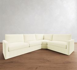 Westwood Slim Arm Slipcovered 3-Piece Wedge Sectional (125&quot;)