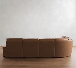 Larkspur Leather Power Reclining L-Shaped Wedge Chaise Sectional (175"-188")