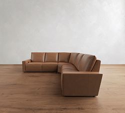 Larkspur Leather Power Reclining L-Shaped Wedge Sectional - Storage Available (142&quot;-155&quot;)