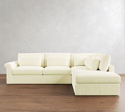 Westwood Roll Arm Deep Seat Slipcovered Return Bumper Sectional (125&quot;-137&quot;)