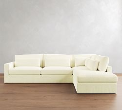 Westwood Square Arm Deep Seat Slipcovered Return Bumper Sectional (122&quot;-134&quot;)