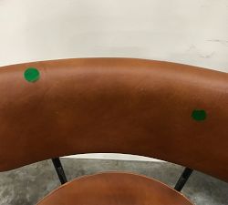 Open Box: Maison Leather Counter Stool (24&quot;H) - Dark Caramel Legacy, Antique Bronze Finish