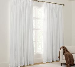 Belgian Flax Linen Inverted Box Pleat Blackout Curtain