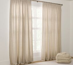 Belgian Flax Linen Inverted Box Pleat Curtian