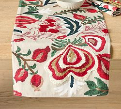 Celine Embroidered Cotton Table Runner