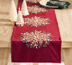 Holly Velvet Cotton Table Runner