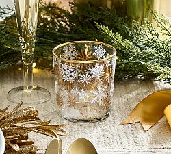 Snowflake Decal Cocktail Glasses - Set of 4