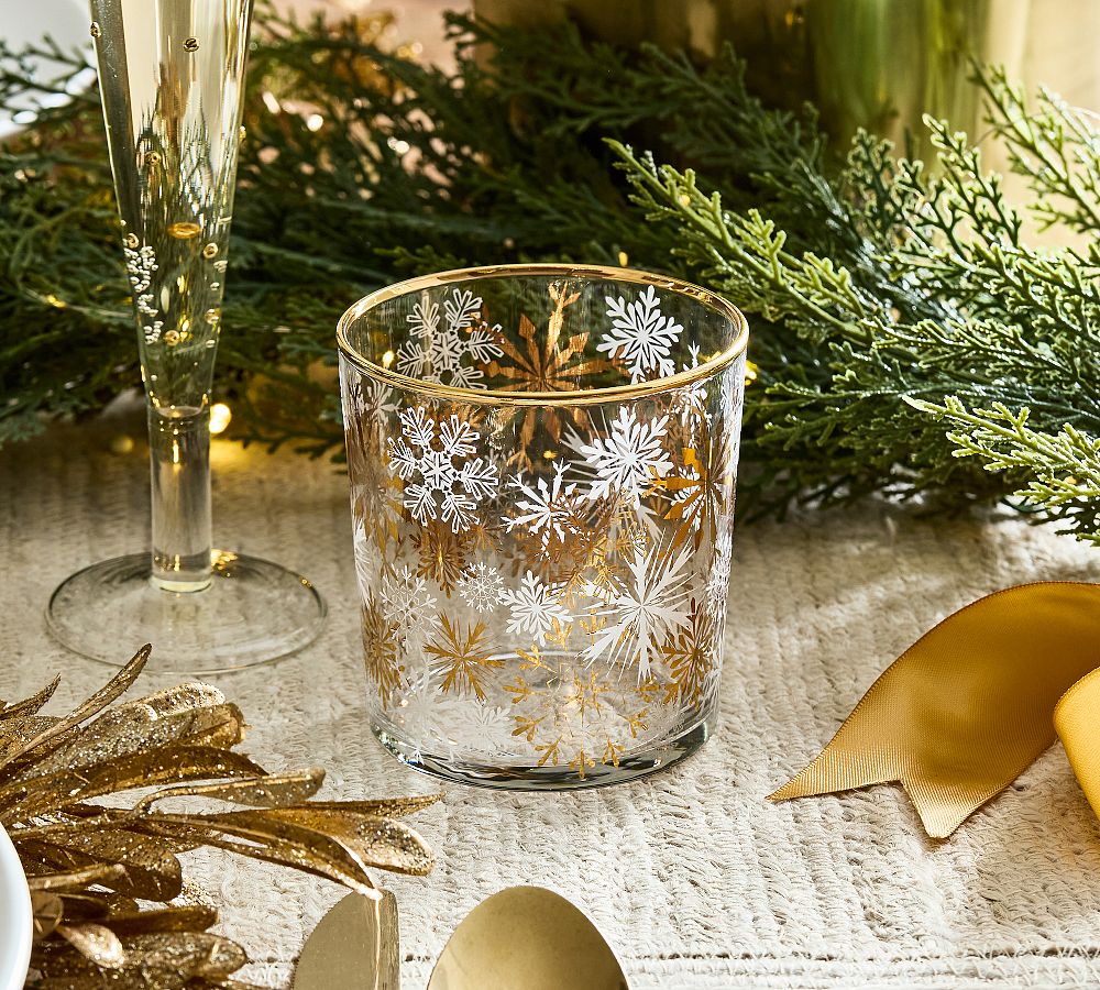 Snowflake Decal Cocktail Glasses - Set of 4