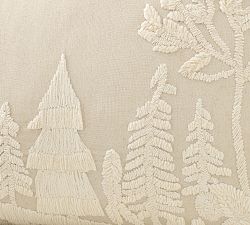 Frosted Forest Embroidered Lumbar Pillow