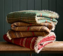 Woodrow Plaid Faux Fur Throw - Thumbnail 2