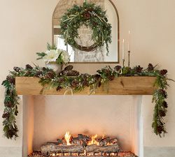 Faux Lit Rustic Glam Wreath &amp; Garland