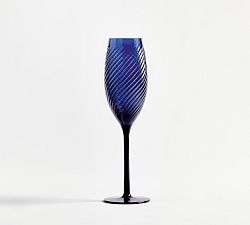 Open Box: Monique Lhuillier Campania Outdoor Champagne Flutes, Set of 4 - Blue