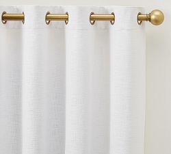 Open Box: Seaton Textured Cotton Grommet Blackout Curtain, 50" W x 96" L -  White, Brass Grommets