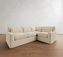 PB Comfort Modern Deep Square Arm Slipcovered 3-Piece Sectional (110&quot;)