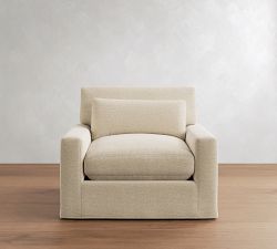 PB Comfort Modern Deep Square Arm Slipcovered Chair and a Half