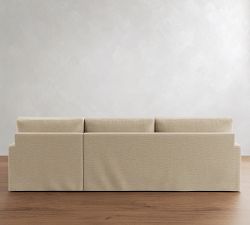 PB Comfort Modern Deep Square Arm Slipcovered Chaise Sectional (100"-126")