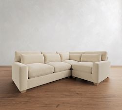 PB Comfort Modern Square Arm Deep Seat 3-Piece Sectional (110&quot;)