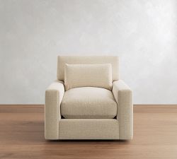 PB Comfort Modern Square Arm Deep Seat Swivel Chair