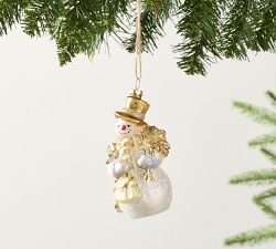 Gold Snowman Ornament