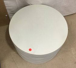 Open Box: Jen Round Outdoor Coffee Table, Small - 23.6&quot;W - Cream