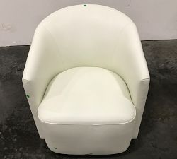 Open Box: Preston Leather Swivel Chair, Individual - Chalk Signature
