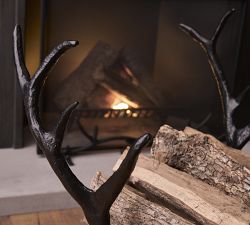 Bronze Antler Fireplace Log Holder