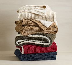 Chenille Waffle Sherpa Back Throw - Thumbnail 2