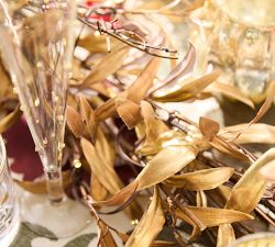 Faux Lit Gold Olive Garland
