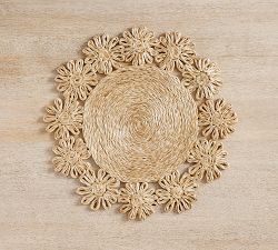 Abaca Handcrafted Flower Placemats - Set of 4