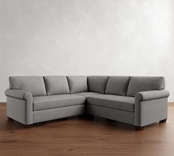 York Roll Arm 3-Piece L-Shaped Sectional (93")