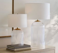 Cooper Ribbed Glass Table Lamp (19&quot;-30&quot;)