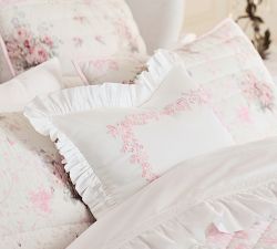 LoveShackFancy Embroidered Ruffle Pillow