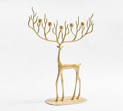 Merry Brass Sculpted Reindeer Centerpiece
