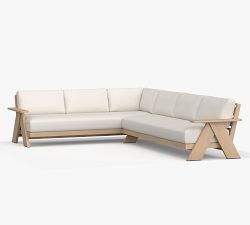 Modern Farmhouse 2-Piece Sofa Outdoor Sectional Set (134")