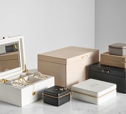 Quinn Leather Jewelry Travel Case  - Shadow Printed