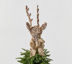 Lit Burlap Buck Tree Topper