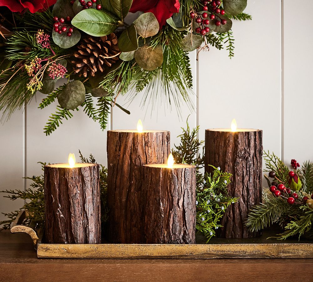 Open Box: Premium Flickering Flameless Candle - Brown Bark