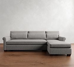York Roll Arm Deep Seat Chaise Sectional (86"&ndash;117")