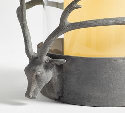 Stag Head Hurricane Candle Holder