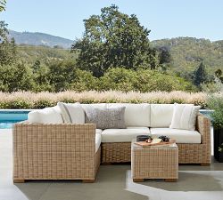 Build Your Own - Huntington Wicker Square Arm Outdoor Sectional Components