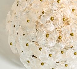 Nicolette Glass Floral Round Flush Mount (15")