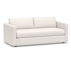 Open Box: Carmel Slim Square Arm Upholstered Sofa 80&quot; - Bench Cushion - Down Blend Wrapped Cushions - Performance Everydaylinen&#8482; - Ivory