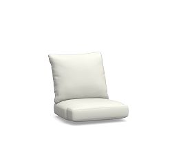Riviera Outdoor Lounge Chair Cushion; High Performance Canvas, White